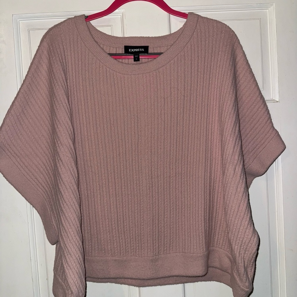 Express Blush Ribbed Knit Top